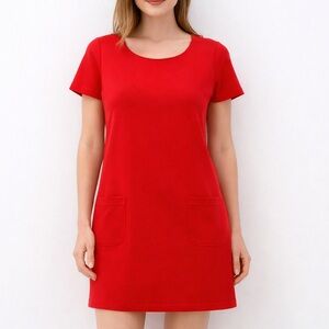 Amanda Uprichard Red Pocket Shift Dress Large